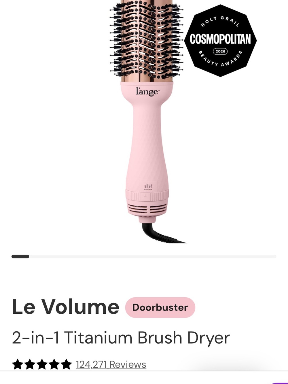 L'ange Blush Pink Round Hot Air Styling Brush - Picture 4 of 5